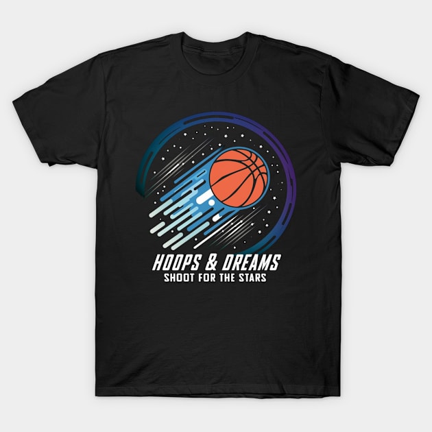 Hoops and Dreams - Basketball Lovers Gift T-Shirt by CrypticTees